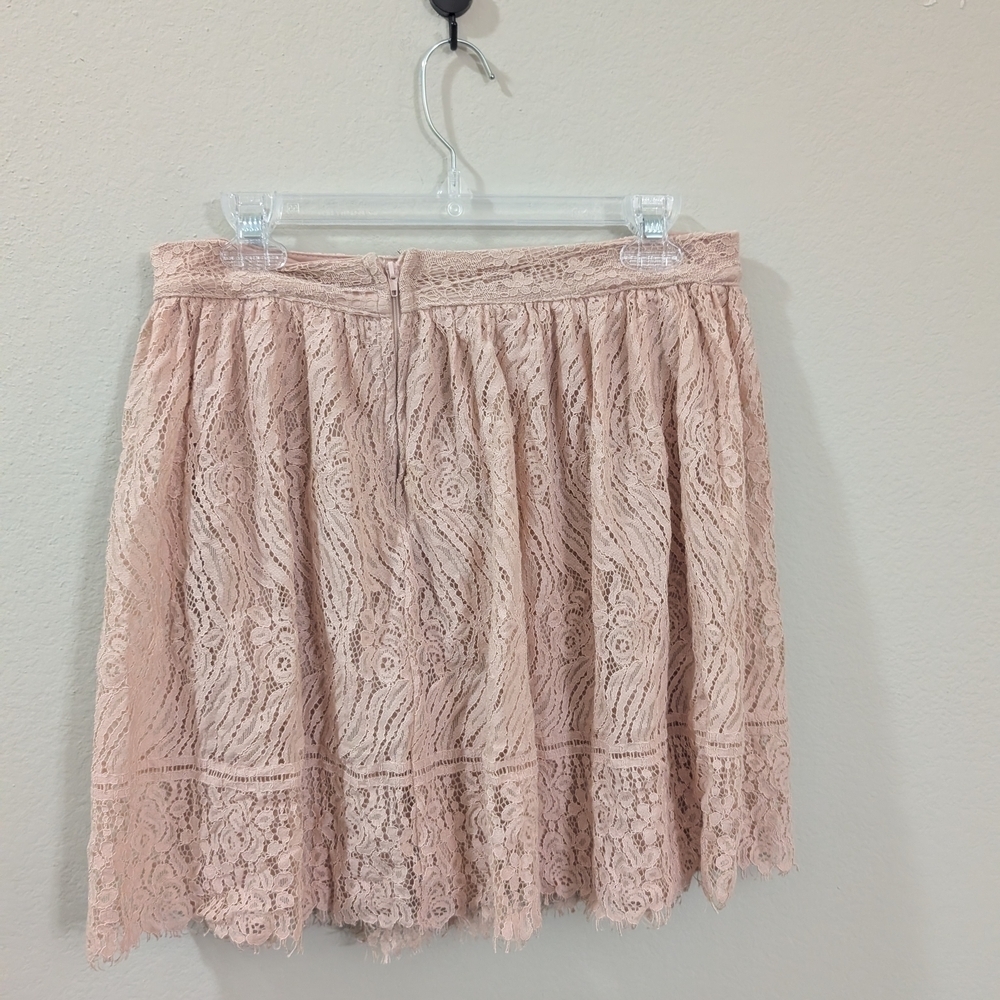 Xhilaration Blush Lace A-Line Skirt - Picture 2 of 6